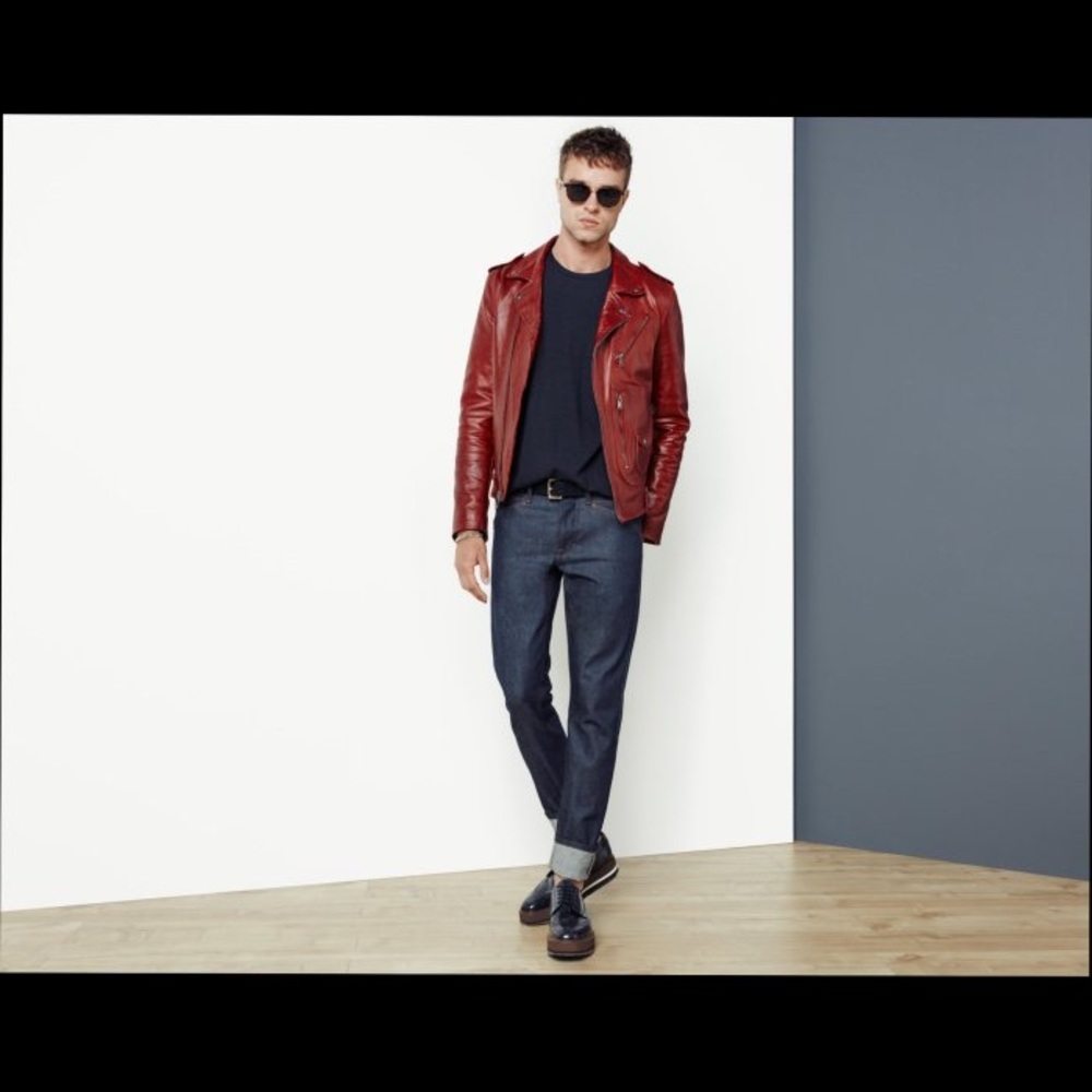 Men’s Joe jeans leather jacket NWT Cow leather